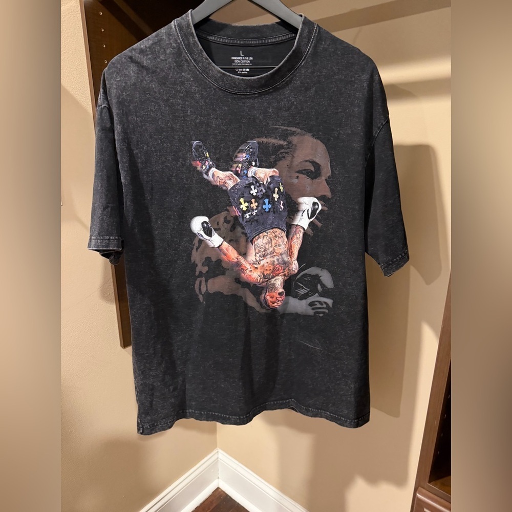 Edgy Black Graphic Short Sleeve Tee